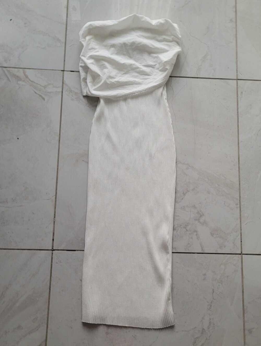 Zara Oyster White Off The Shoulders Midi Dress - ***See Details For Condition